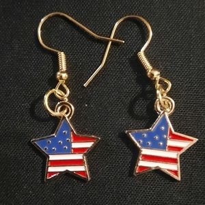 New Flag star earrings 4th of July holiday